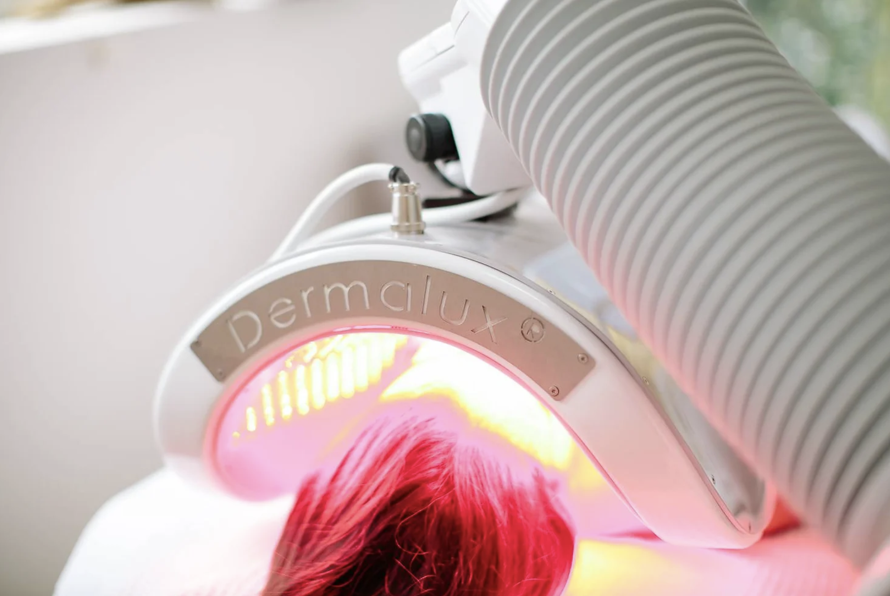 Dermalux machine in use